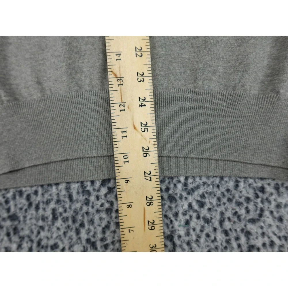 Polo Ralph Lauren V-Neck Sweater Mens Large Grey Pima Cotton Pony Logo